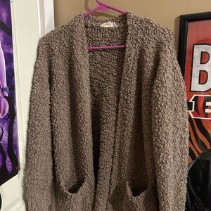 Pink Republic Textured Brown Cardigan